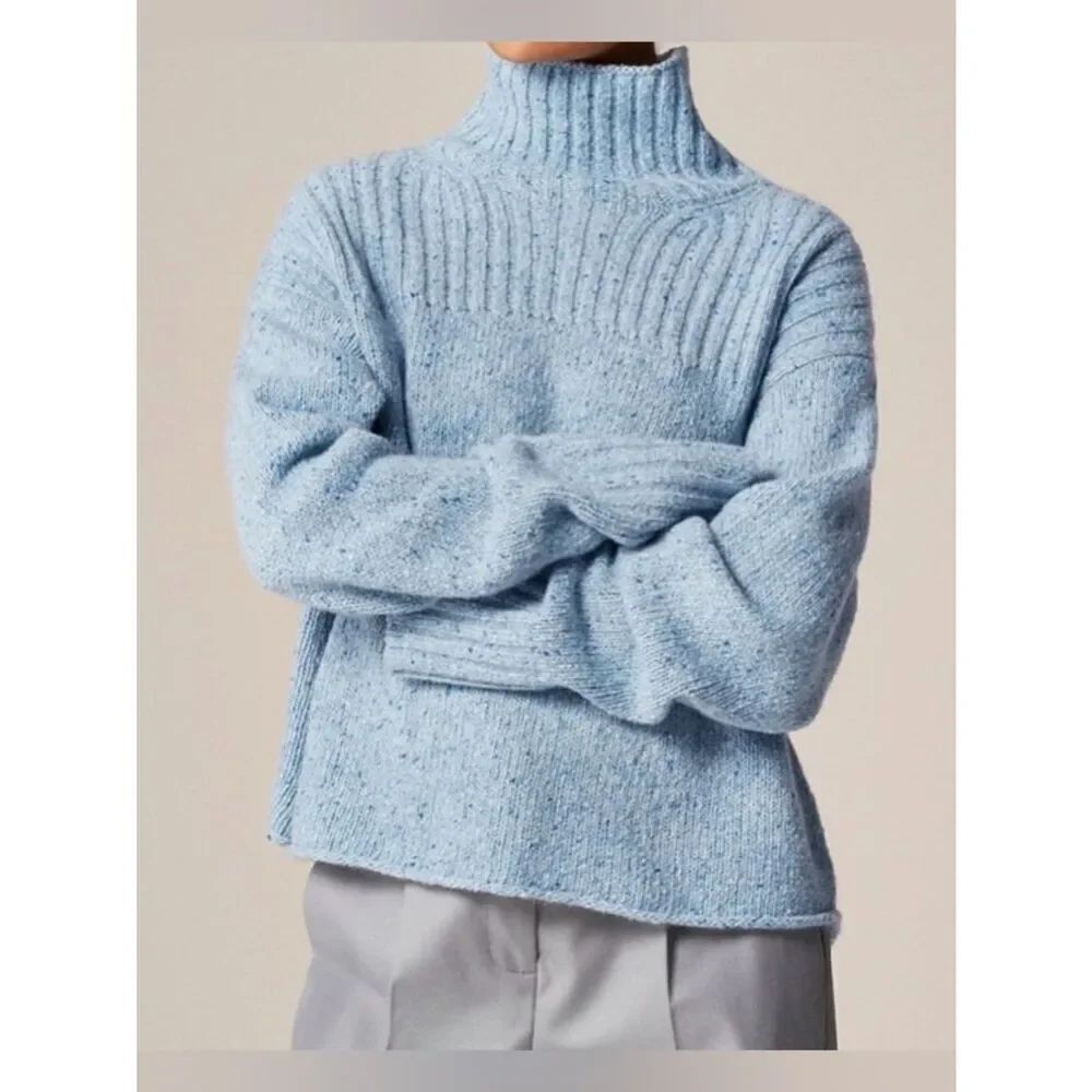 J.Crew Ribbed turtleneck sweater in donegal wool blend NWT with imperfections XS